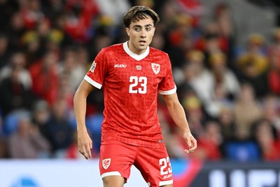 011026 - Wales v Norway - UEFA Nations League - Joel Colwill of Wales