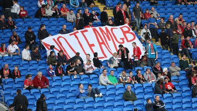 12.11.11 -  Wales v Norway, International Friendly -  A banner in the crowd protesting about the possibility of Wales football players playing for the Great Britain team at the 2012 Olympics 