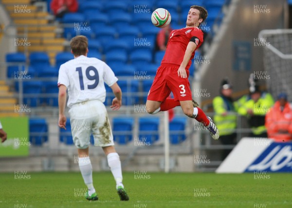 12.11.11 -  Wales v Norway, International Friendly -  Wales' Adam Matthews wins the ball 
