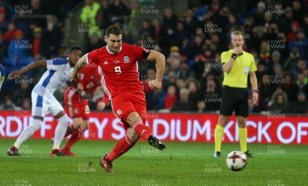 141117 - Wales v Panama - International Friendly - Sam Vokes of Wales misses a penalty
