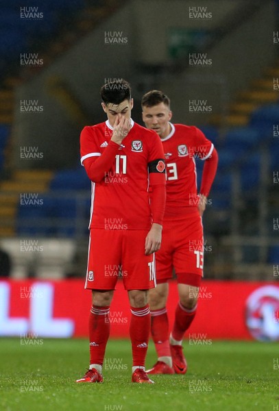 141117 - Wales v Panama - International Friendly - Dejected Tom Lawrence of Wales after Panama score
