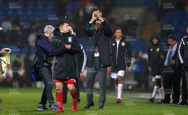 141117 - Wales v Panama - International Friendly - Wales Manager Chris Coleman thanks the fans after full time
