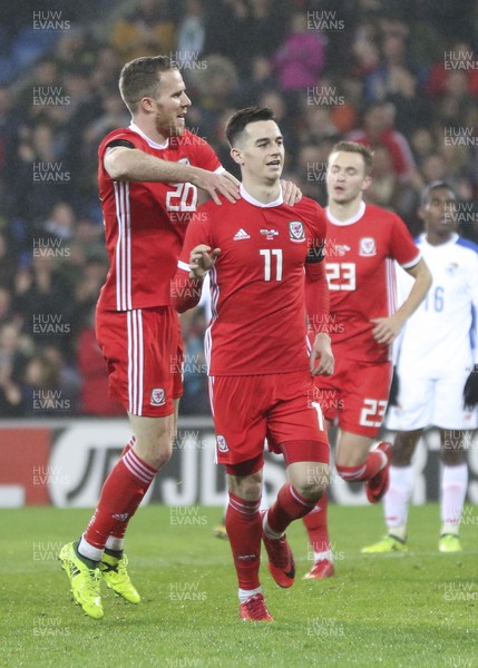 141117 - Wales v Panama, International Friendly match - Tom Lawrence of Wales celebrates after scoring goal