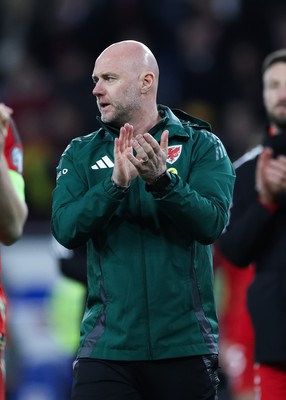 260324 - Wales v Poland, Euro 2024 qualifying Play-off Final - Wales manager Rob Page at the end of the match after Wales lose the penalty shootout