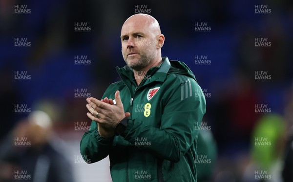 260324 - Wales v Poland, Euro 2024 qualifying Play-off Final - Wales manager Rob Page at the end of the match after Wales lose the penalty shootout