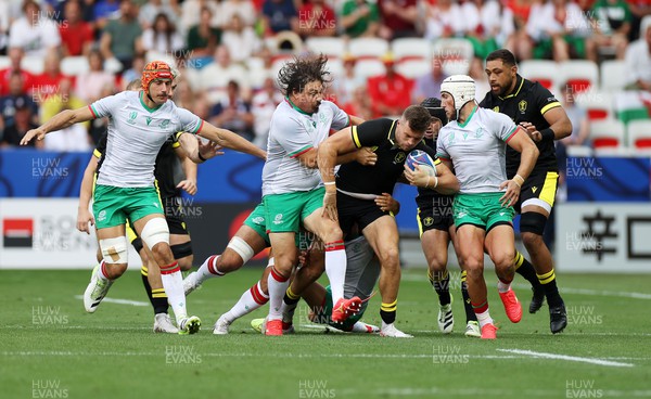 160923 - Wales v Portugal - Rugby World Cup France 2023 - Pool C - Mason Grady of Wales on the charge