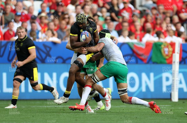 160923 - Wales v Portugal - Rugby World Cup France 2023 - Pool C - Christ Tshiunza of Wales 