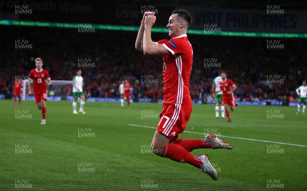 060918 - Wales v Republic of Ireland - UEFA Nations League - Tom Lawrence of Wales celebrates scoring the first  goal of the game