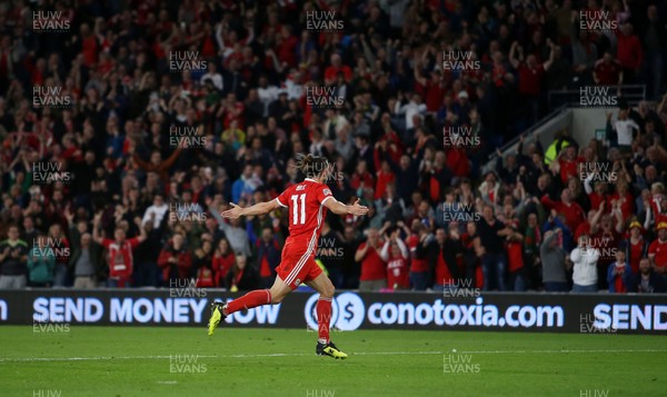 060918 - Wales v Republic of Ireland - UEFA Nations League - Gareth Bale of Wales celebrates scoring a goal