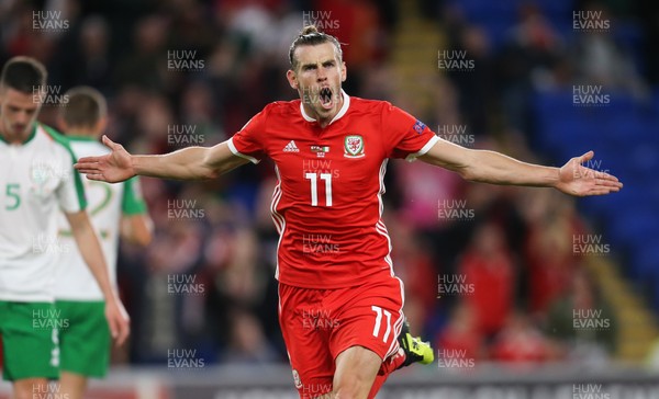 060918 - Wales v Republic of Ireland, UEFA Nations League - Gareth Bale of Wales celebrates after he scores Wales' second goal