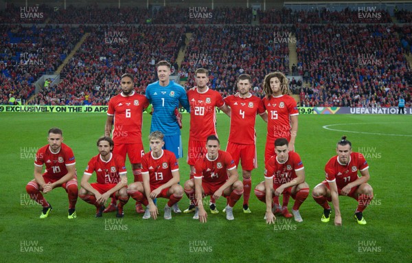 060918 - Wales v Republic of Ireland, UEFA Nations League - The Wales team lineup for the team photograph at the start of the match