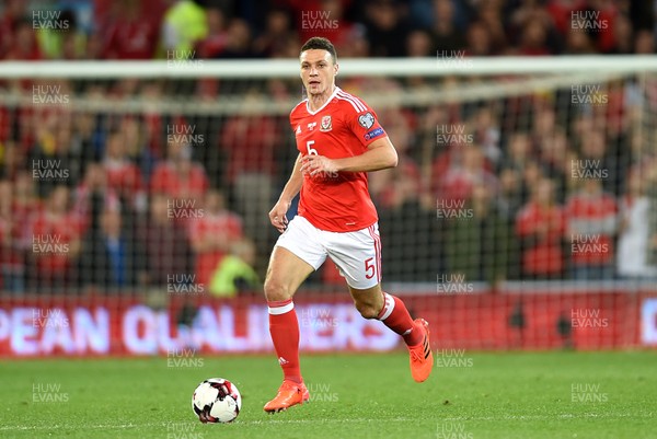 091017 - Wales v Republic of Ireland - FIFA World Cup Qualifier 2018 - James Chester of Wales