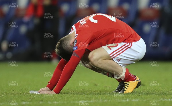 091017 - Wales v Republic of Ireland, FIFA World Cup 2018 Qualifier - Ben Woodburn of Wales shows the disappointment at the end of the match as Wales fail to make the play-offs
