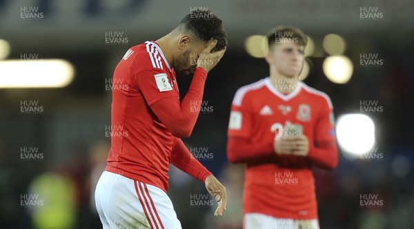 091017 - Wales v Republic of Ireland, FIFA World Cup 2018 Qualifier - Hal Robson-Kanu of Wales shows the disappointment at the end of the match as Wales fail to make the play-offs