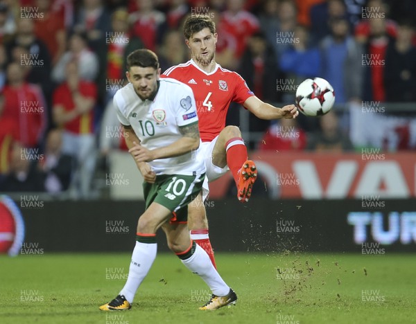 091017 - Wales v Republic of Ireland, FIFA World Cup 2018 Qualifier - Ben Davies of Wales plays the ball past Robbie Brady of Republic of Ireland