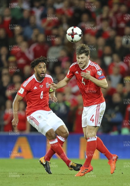 091017 - Wales v Republic of Ireland, FIFA World Cup 2018 Qualifier - Ben Davies of Wales and Ashley Williams of Wales