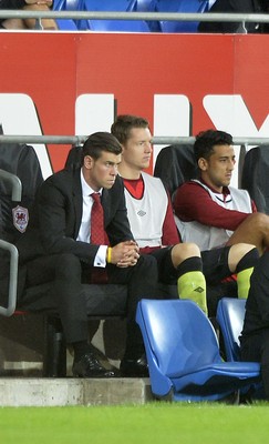 140813 - Wales v Republic of Ireland, International Friendly -   Gareth Bale of Wales watches the match from the bench
