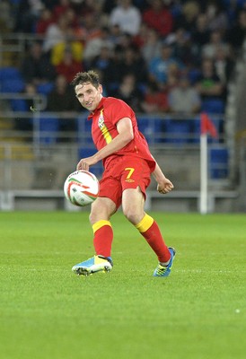 140813 - Wales v Republic of Ireland, International Friendly -  Joe Allen of Wales 
