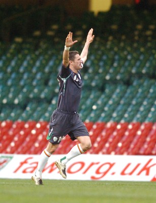 17.10.07 - Euro 2008 Qualifying Match, Group D Wales v Republic of Ireland Ireland's Robbie Keane celebrates after scoring goal 