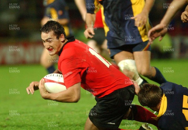 011102  Wales v RomaniaWales Sonny Parker is tackled by Dan Dumbrava