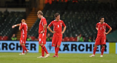 09.09.09 -  Wales v Russia - World Cup 2010 Qualifier Group Four - David Edwards of Wales looks dejected after a Russian goal. 