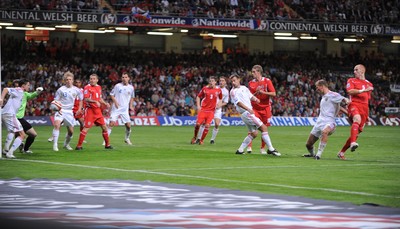 09.09.09 - World Cup Qualifying Group 4 Wales v Russia Wales' James Collins (far R) scores goal 