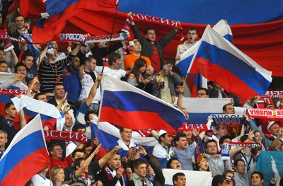 09.09.09 - World Cup Qualifying Group 4 Wales v Russia Russian fans 