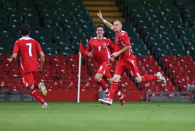09.09.09 Wales v Russia... Wales' James Collins celebrating after scoring equalising goal. 