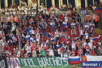 09.09.09 Wales v Russia... Russia fans during the FIFA 2010 World Cup Qualifying Match . 