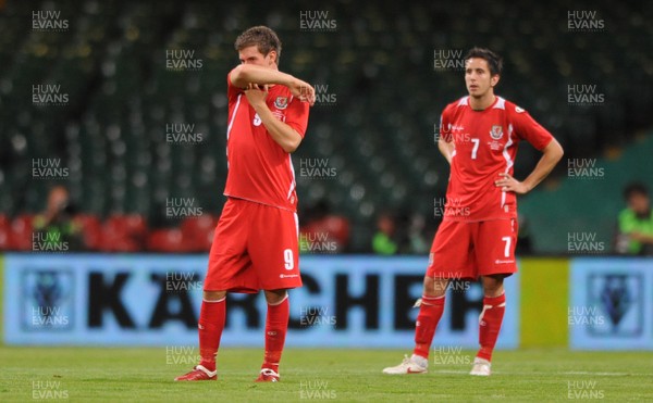 09.09.09 -  Wales v Russia - World Cup 2010 Qualifier Group Four - Aaron Ramsey of Wales looks dejected after a Russian goal. 