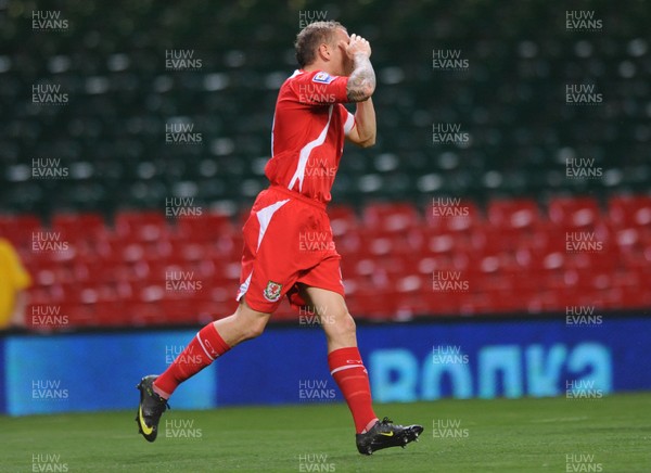 09.09.09 -  Wales v Russia - World Cup 2010 Qualifier Group Four - Craig Bellamy of Wales looks dejected after a missed chance at goal. 
