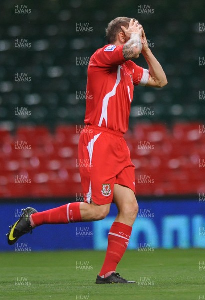 09.09.09 -  Wales v Russia - World Cup 2010 Qualifier Group Four - Craig Bellamy of Wales looks dejected after a missed chance at goal. 