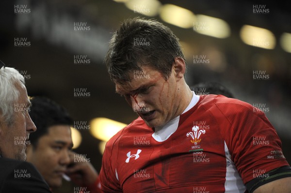 161112 - Wales v Samoa - Dove Men Series -Dan Biggar of Wales leaves the field with an injury