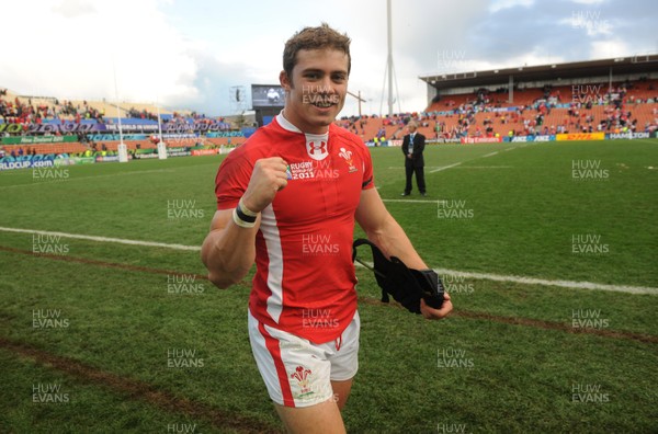 18.09.11 - Wales v Samoa - Rugby World Cup 2011 - Leigh Halfpenny of Wales celebrates at the end of the game. 