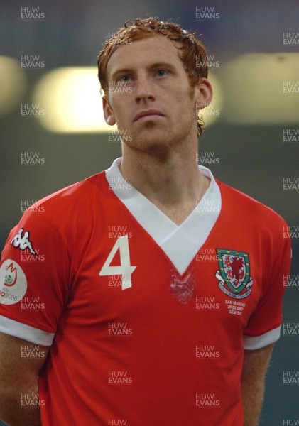 28.03.07 - Wales v San Marino - UEFA Euro 2008 Qualifying Group D - Wales' James Collins 