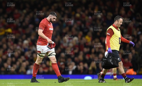 030218 - Wales v Scotland - NatWest 6 Nations 2018 - Cory Hill of Wales leaves the field