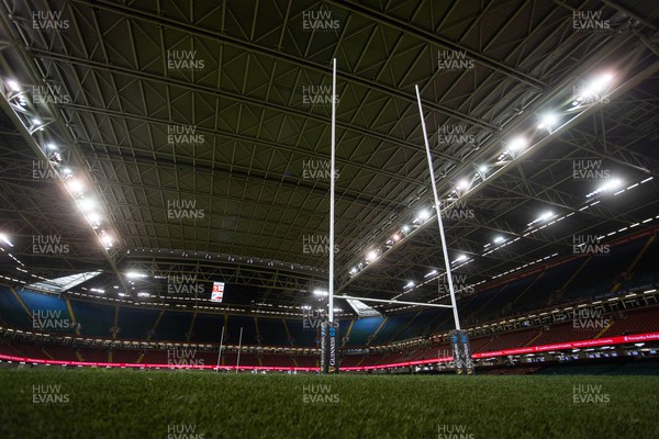 030224 - Wales v Scotland - Guinness 6 Nations 2024 - General View of the Principality Stadium with the roof closed