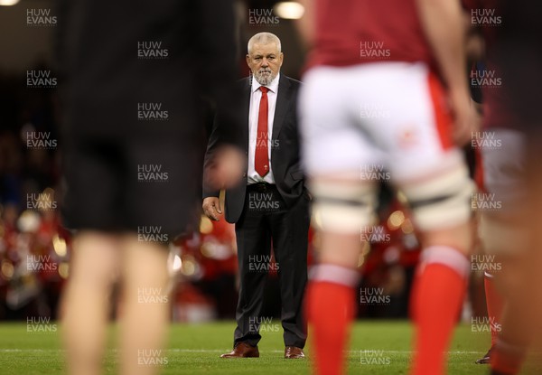 030224 - Wales v Scotland - Guinness 6 Nations 2024 - Wales Head Coach Warren Gatland during the warm up