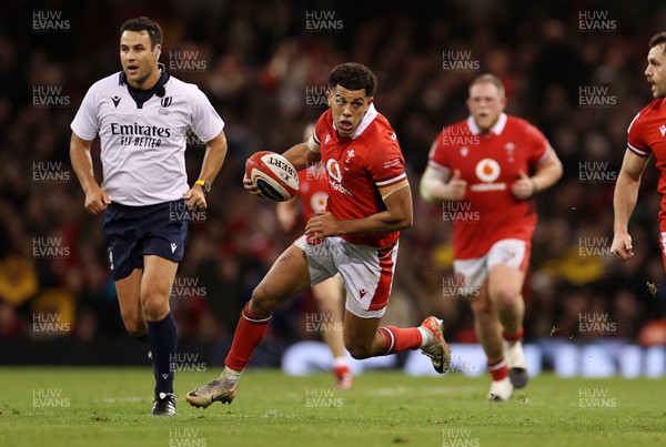030224 - Wales v Scotland - Guinness 6 Nations 2024 - Rio Dyer of Wales 