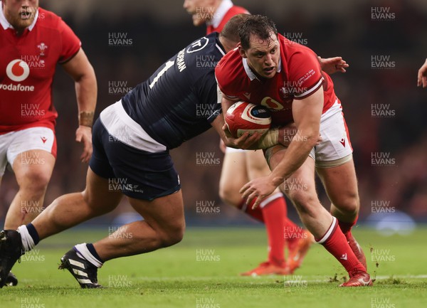 030224 - Wales v Scotland, Guinness Six Nations 2024 - Ryan Elias of Wales looks too attack