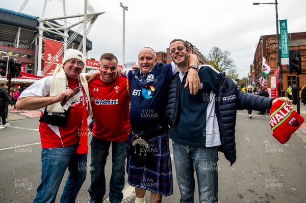 031118 - Wales v Scotland, Under Armour Series -  Wales and Scotland fans ahead of kick off 