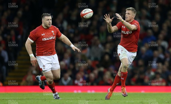 031118 - Wales v Scotland - Under Armour Series - Rob Evans and Gareth Anscombe of Wales