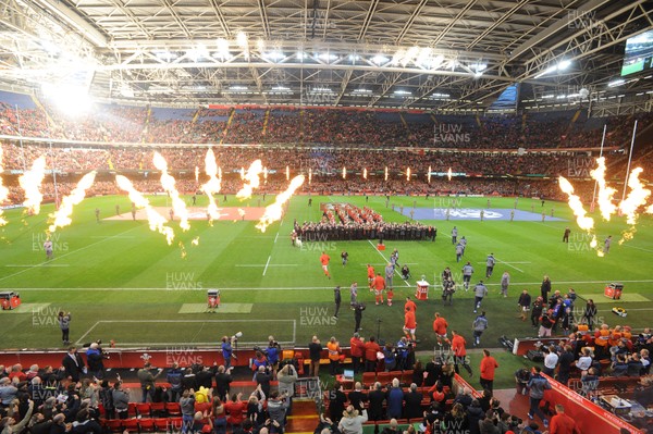 031118 - Wales v Scotland - Under Armour Series -  Pre match pyrotechnics