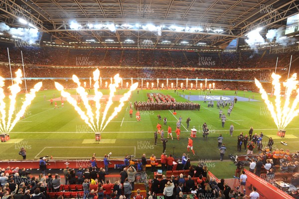 031118 - Wales v Scotland - Under Armour Series -  Pre match pyrotechnics