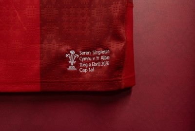 110426 - Wales v Scotland, Guinness Women’s 6 Nations - Seren Singleton’s Wales match jersey hangs in the changing room ahead of her debut