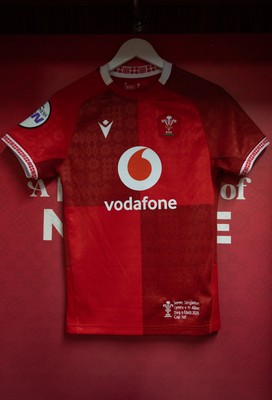 110426 - Wales v Scotland, Guinness Women’s 6 Nations - Seren Singleton’s Wales match jersey hangs in the changing room ahead of her debut