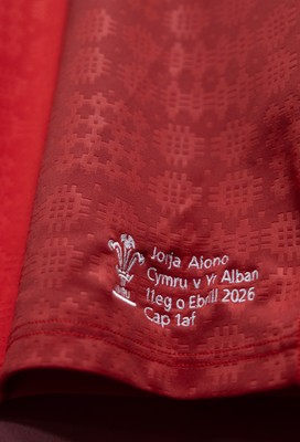 110426 - Wales v Scotland, Guinness Women’s 6 Nations - Jorja Aiono’s Wales match jersey hangs in the changing room ahead of her debut