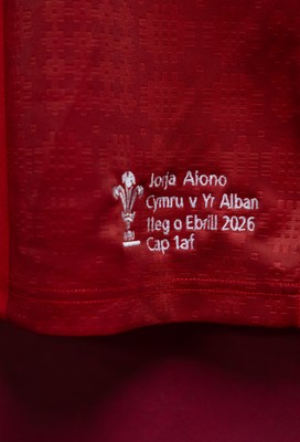 110426 - Wales v Scotland, Guinness Women’s 6 Nations - Jorja Aiono’s Wales match jersey hangs in the changing room ahead of her debut