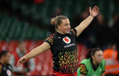 110426 - Wales v Scotland, Guinness Women’s 6 Nations - Molly Reardon of Wales during warm up