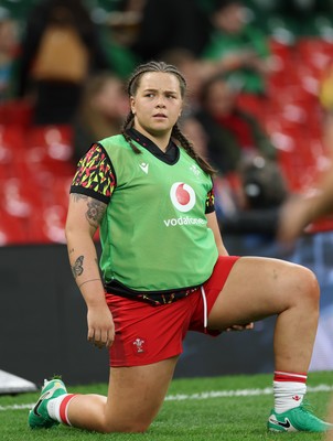 110426 - Wales v Scotland, Guinness Women’s 6 Nations - Maisie Davies of Wales during warm up